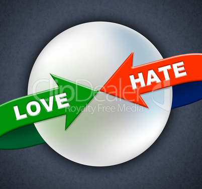 Love Hate Arrows Represents Compassion Passion And Adoration