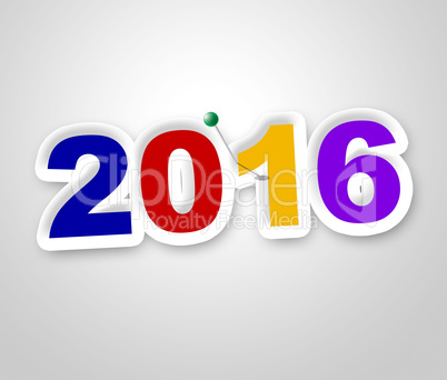 New Year Indicates Two Thousand Sixteen And Advertisement