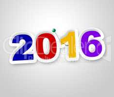 New Year Indicates Two Thousand Sixteen And Advertisement
