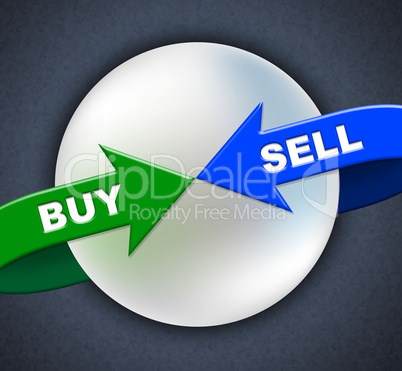 Buy Sell Arrows Shows Retail Purchase And Shop