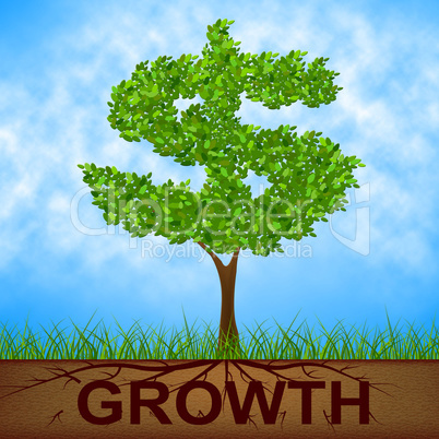 Growth Tree Means American Dollars And Banking