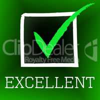 Tick Excellent Shows Excelling Excellency And Perfection