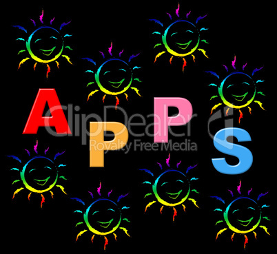 Kids Apps Means Application Software And Web