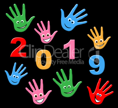 New Year Represents Two Thousand Nineteen And Annual