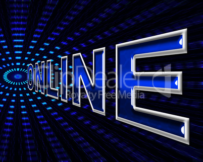 Online Internet Indicates World Wide Web And Data