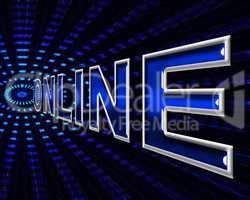 Online Internet Indicates World Wide Web And Data