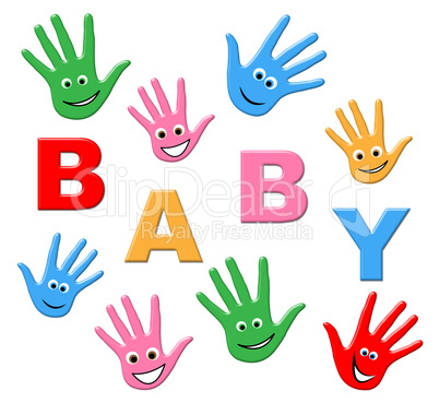 Newborn Baby Means Hands Together And Arm