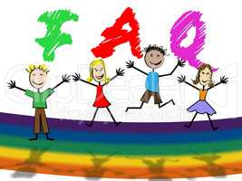 Kids Faq Means Frequently Asked Questions And Youngster