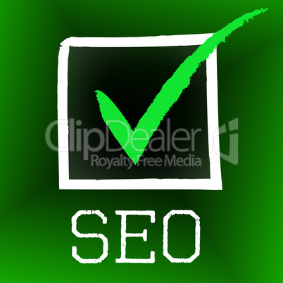 Seo Tick Indicates Confirmed Correct And Pass