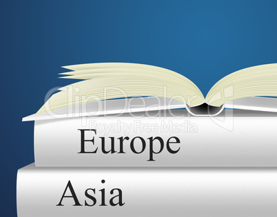 Europe Books Indicates Travel Guide And Asian