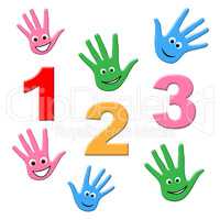 Counting Kids Shows One Two Three And Calculate