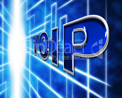 Voip Telephony Indicates Voice Over Broadband And Protocol