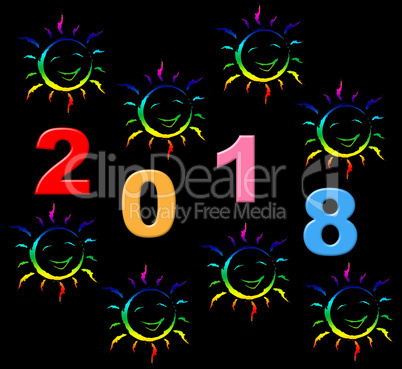 New Year Represents Two Thosand Eighteen And Celebrate