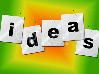 Word Ideas Represents Create Inventions And Creativity