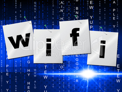 Wifi Connection Shows Computer Transmission And Access