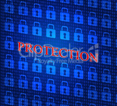 Security Protection Represents Encrypt Secured And Login