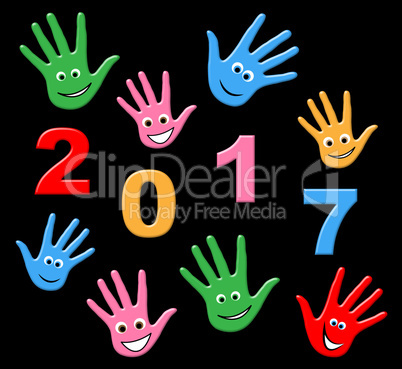 New Year Indicates Two Thousand Seventeen And Celebrating