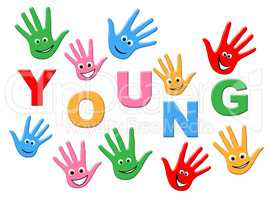 Young Handprints Indicates Kids Youth And Painted