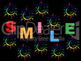 Colorful Smile Represents Happiness Colors And Jubilant