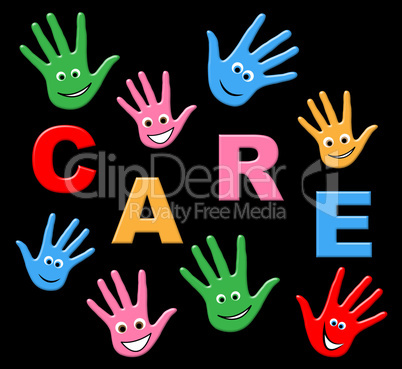 Kids Care Indicates Look After And Careful