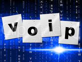 Voip Communication Represents Internet Telephony And Communicate