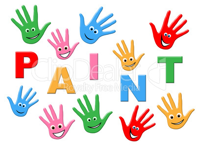 Paint Kids Means Painting Colorful And Children