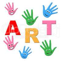 Kids Art Represents Children Youngster And Youngsters