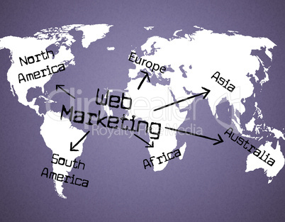 Web Marketing Represents Selling Advertising And Network