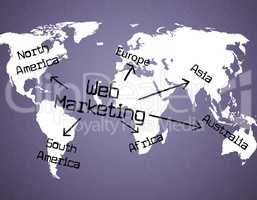 Web Marketing Represents Selling Advertising And Network