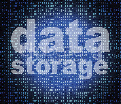 Data Storage Means Hard Drive And Bytes