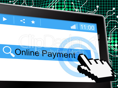 Online Payment Indicates World Wide Web And Amount