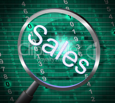 Sales Magnifier Represents Marketing Magnifying And Retail