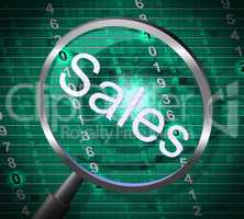 Sales Magnifier Represents Marketing Magnifying And Retail