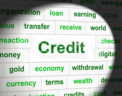 Credit Debts Represents Debit Card And Cashless