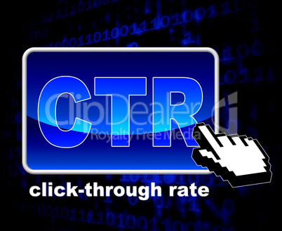 Click Through Rate Shows World Wide Web And Analytics