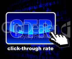 Click Through Rate Shows World Wide Web And Analytics