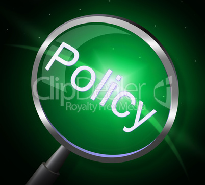 Policy Magnifier Shows Contract Rules And Legal