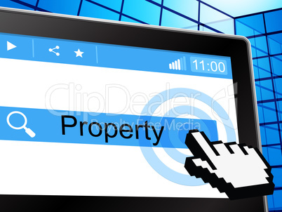 Online Property Represents World Wide Web And House