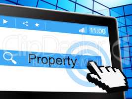 Online Property Represents World Wide Web And House