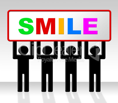 Joy Smile Represents Friendliness Cheerful And Positive