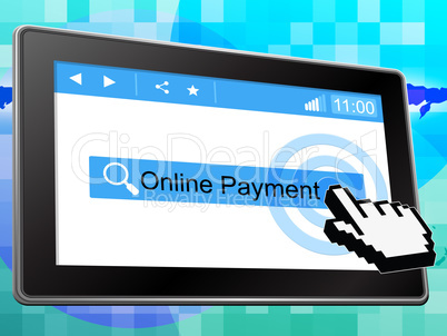 Online Payment Represents World Wide Web And Amount