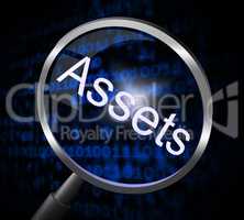 Assets Magnifier Indicates Valuables Searching And Search