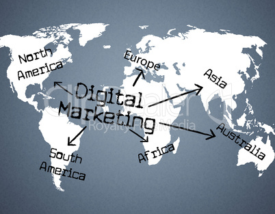 Digital Marketing Indicates Tech Advertising And Computing