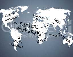 Digital Marketing Indicates Tech Advertising And Computing