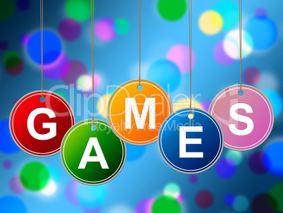 Games Play Represents Recreational Gaming And Entertainment