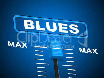 Blues Music Represents Sound Track And Amplifier