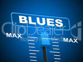 Blues Music Represents Sound Track And Amplifier