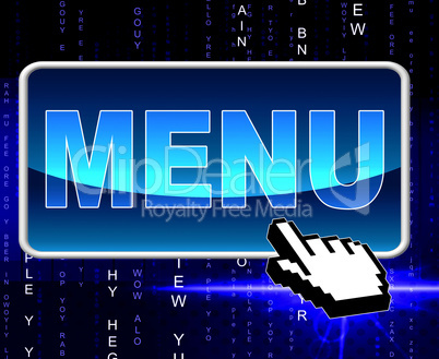 Online Menu Represents World Wide Web And Dining