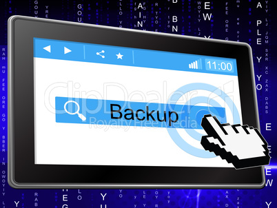 Online Backup Represents World Wide Web And Archives