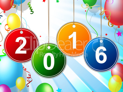 New Year Indicates Two Thousand Sixteen And Annual
